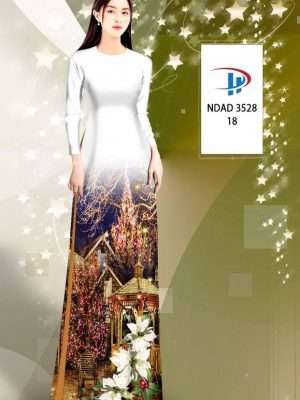 Vải Áo Dài Phong Cảnh Giáng Sinh AD NDAD3528 45